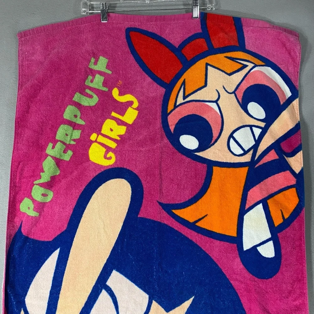 Vintage Powerpuff Girls Pink Beach Towel Cartoon Network